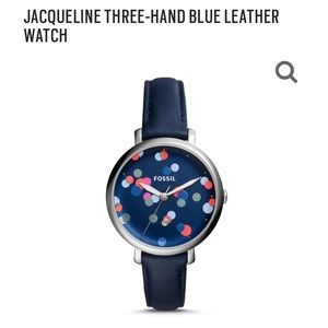 Fossil Jacqueline Three-Hand Blue Leather Watch